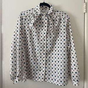 Vintage women’s 70s tie neck blouse